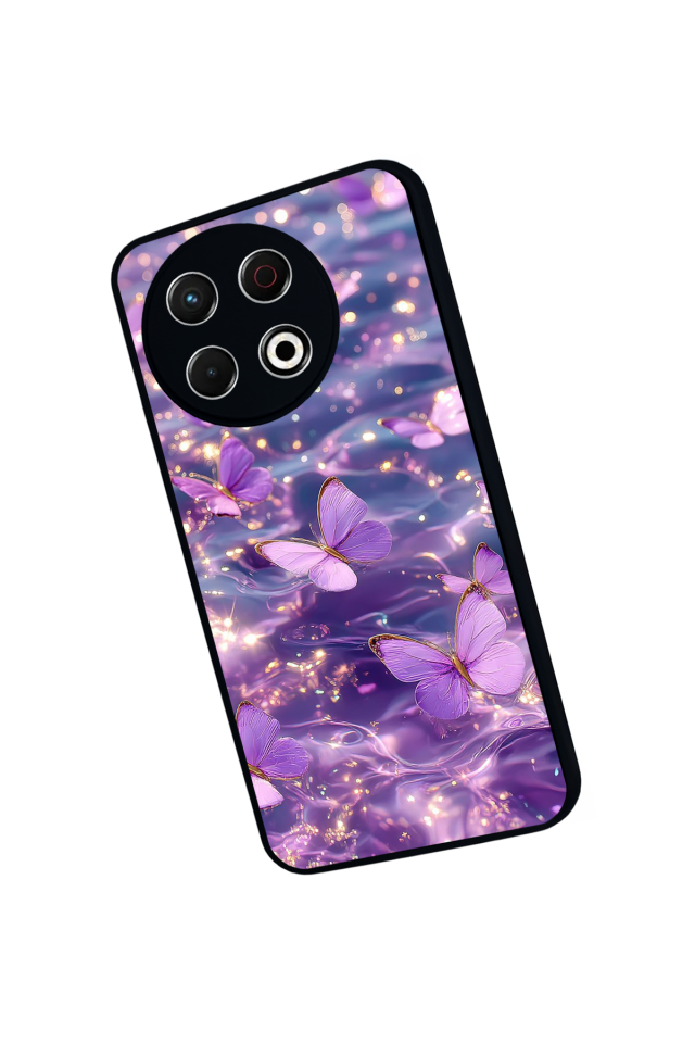 Tecno Spark 30 Pro Uyumlu Kelebek Tasarımlı Glossy Premium Kılıf