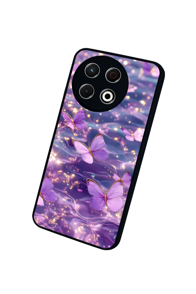 Tecno Spark 30 Pro Uyumlu Kelebek Tasarımlı Glossy Premium Kılıf
