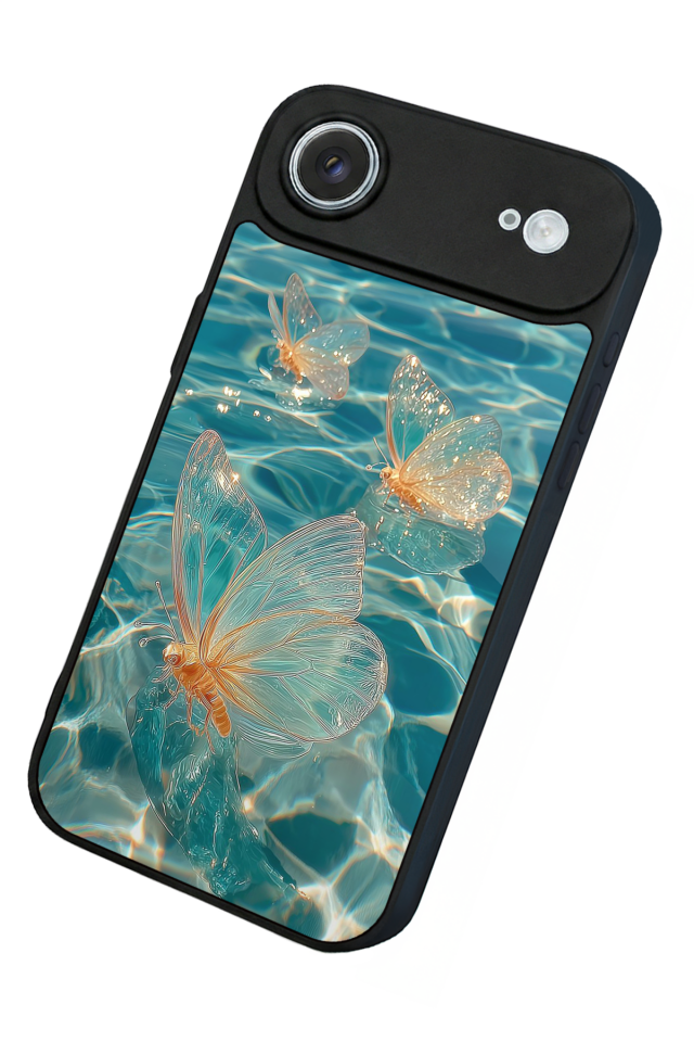 iPhone 17 Air Uyumlu Kelebek Tasarımlı Glossy Premium Kılıf