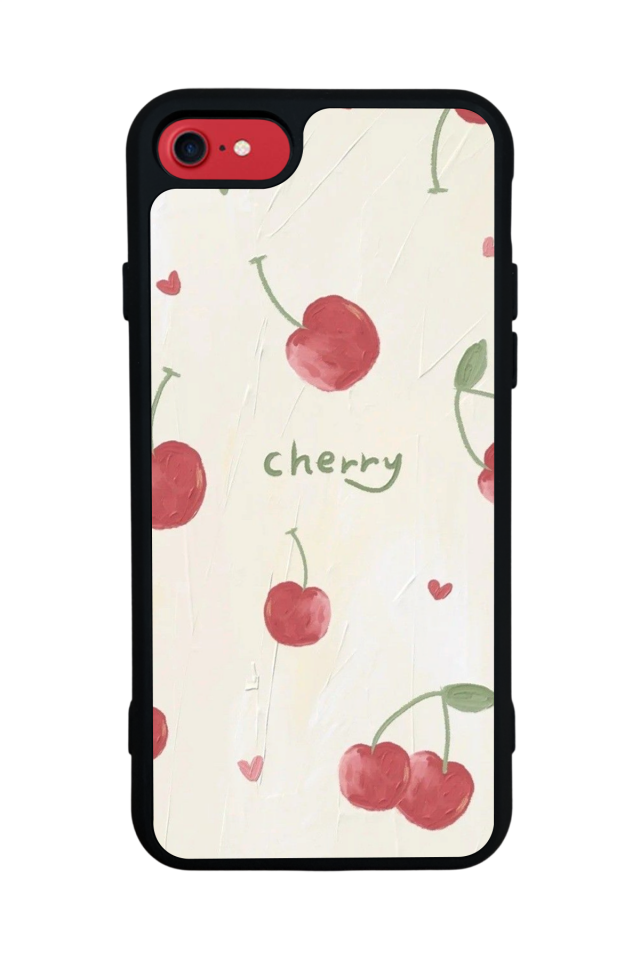 iPhone SE Uyumlu Kiraz Tasarımlı Glossy Premium Kılıf