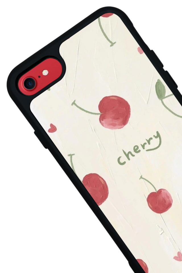 iPhone SE Uyumlu Kiraz Tasarımlı Glossy Premium Kılıf