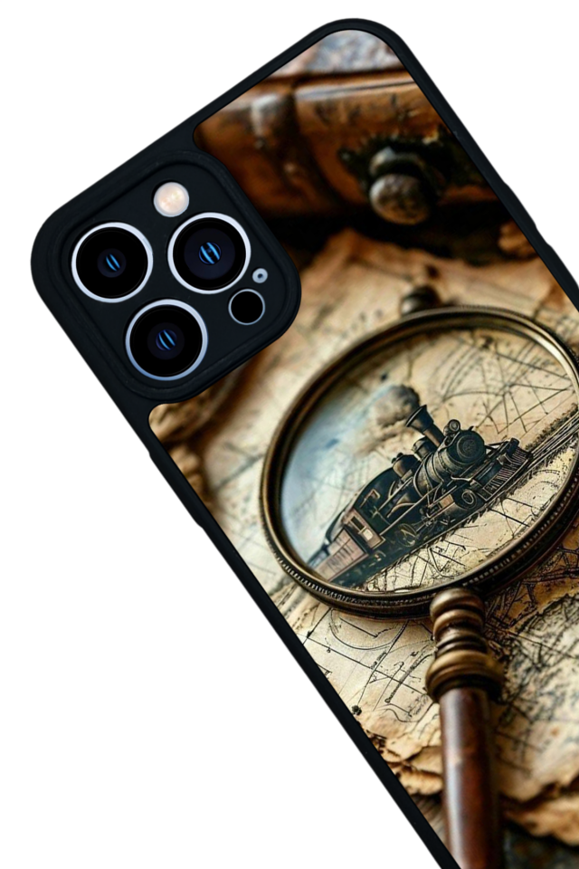 iPhone 13 Pro Max Uyumlu Pusula Tasarımlı Glossy Premium Kılıf