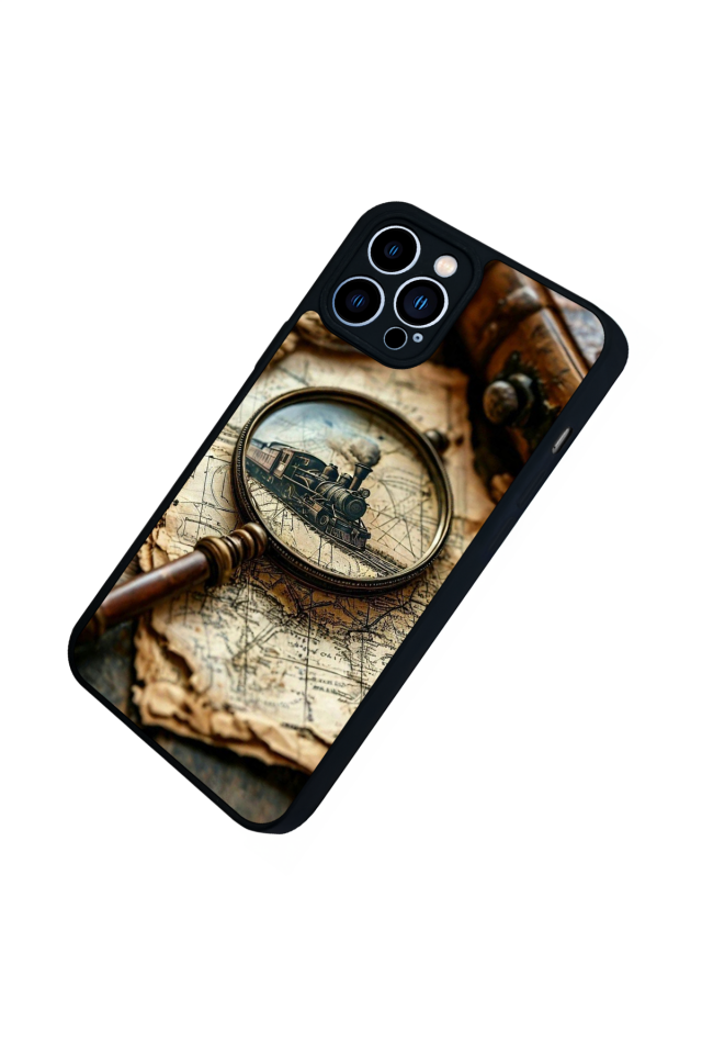 iPhone 13 Pro Max Uyumlu Pusula Tasarımlı Glossy Premium Kılıf