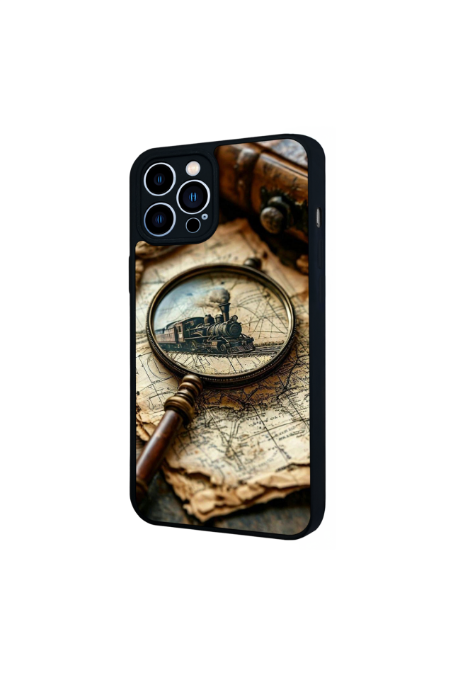 iPhone 13 Pro Max Uyumlu Pusula Tasarımlı Glossy Premium Kılıf