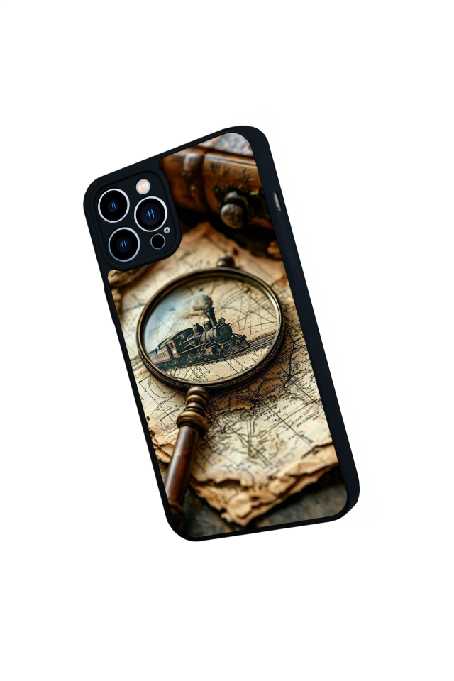 iPhone 13 Pro Max Uyumlu Pusula Tasarımlı Glossy Premium Kılıf