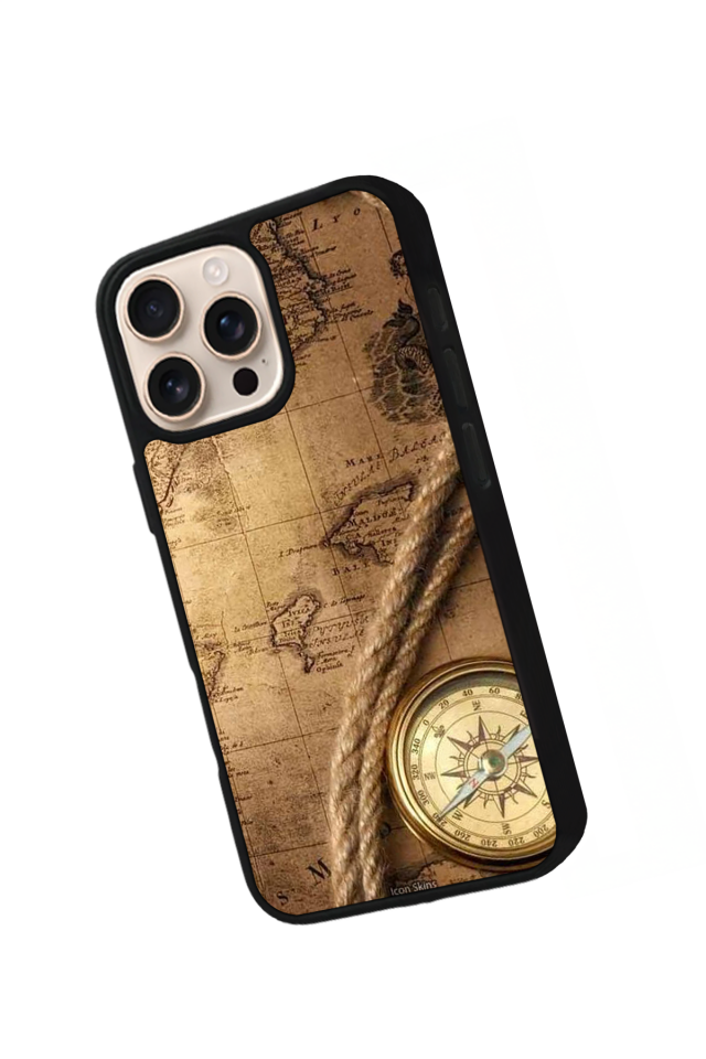 iPhone 14 Pro Max Uyumlu Pusula Tasarımlı Glossy Premium Kılıf