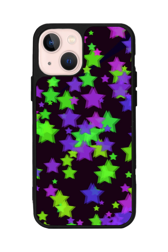 iPhone 15 Plus Uyumlu Retro Yildizlar Tasarımlı Glossy Premium Kılıf