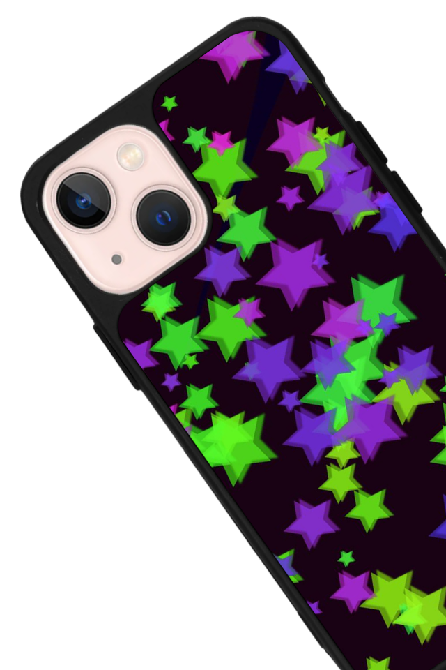 iPhone 15 Plus Uyumlu Retro Yildizlar Tasarımlı Glossy Premium Kılıf