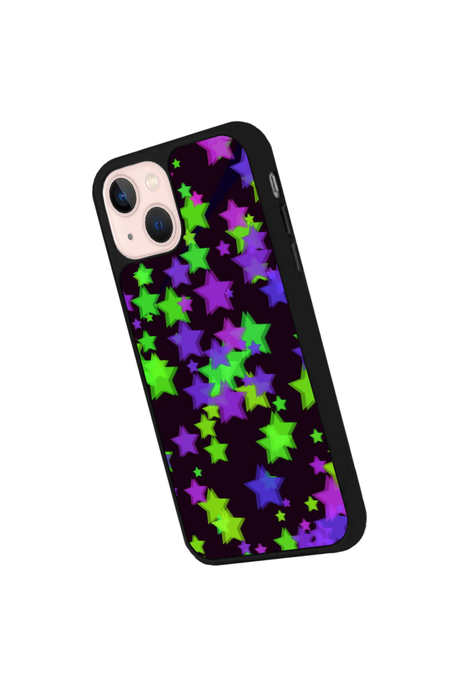 iPhone 15 Plus Uyumlu Retro Yildizlar Tasarımlı Glossy Premium Kılıf