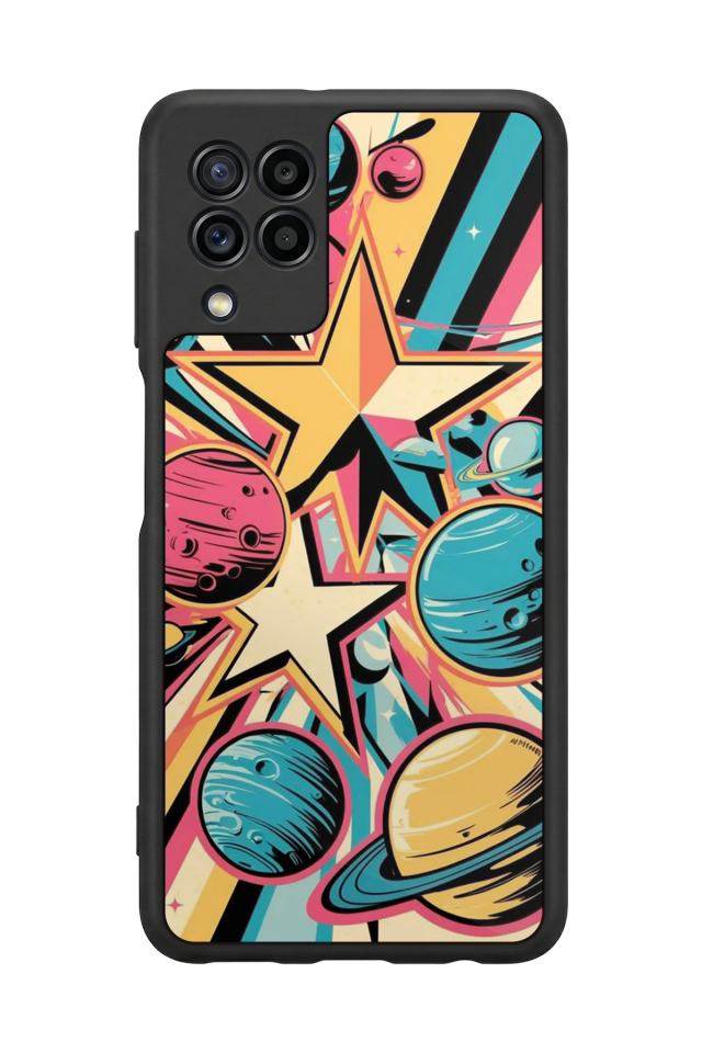 Samsung Galaxy M32 Uyumlu Uzay Tasarımlı Glossy Premium Kılıf