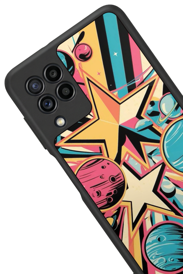 Samsung Galaxy M32 Uyumlu Uzay Tasarımlı Glossy Premium Kılıf
