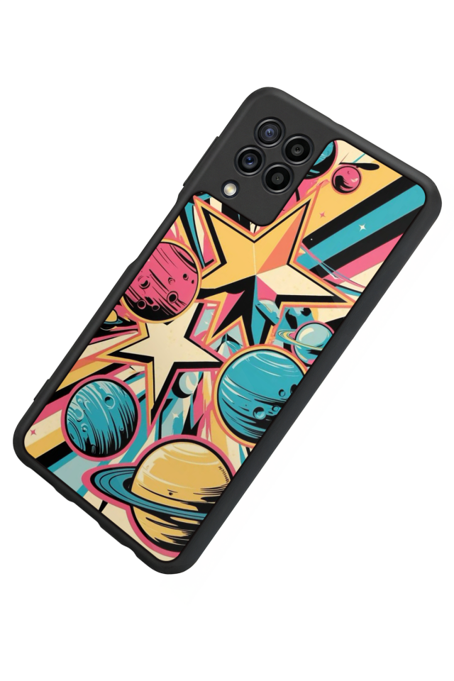 Samsung Galaxy M32 Uyumlu Uzay Tasarımlı Glossy Premium Kılıf