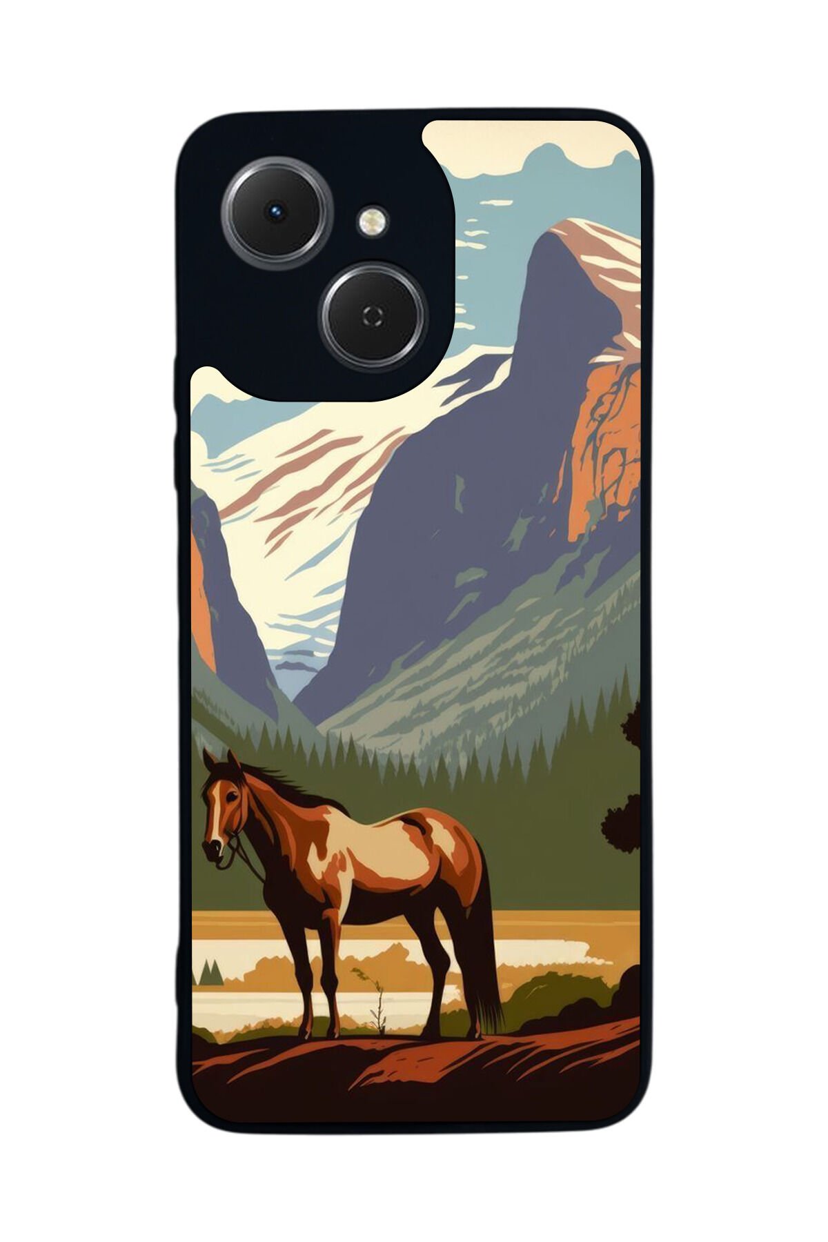 Tecno Spark 40C Uyumlu At Horse Tasarımlı Glossy Premium Kılıf