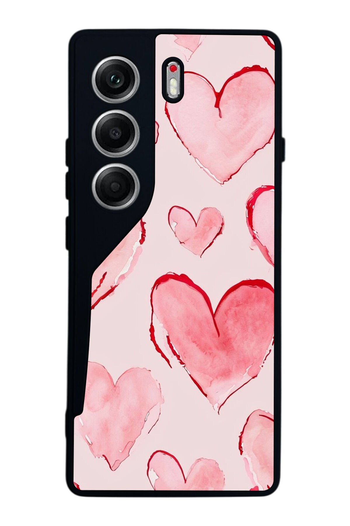 Tecno Camon 40 Uyumlu Kalp Love Tasarımlı Glossy Premium Kılıf