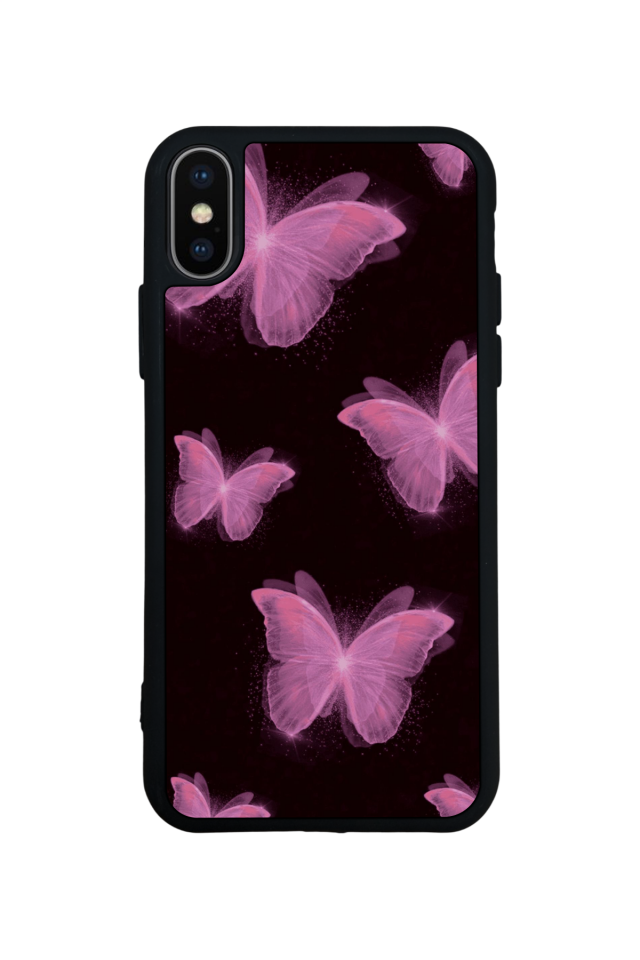 iPhone X/ XS Uyumlu Kelebek Tasarımlı Glossy Premium Kılıf