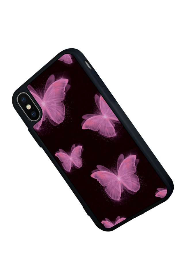 iPhone X/ XS Uyumlu Kelebek Tasarımlı Glossy Premium Kılıf