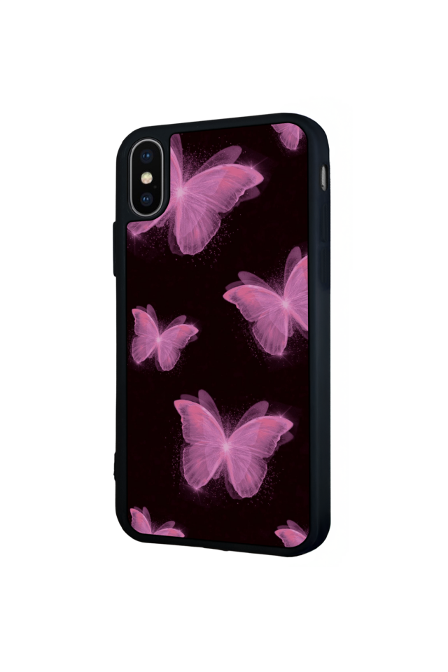 iPhone X/ XS Uyumlu Kelebek Tasarımlı Glossy Premium Kılıf