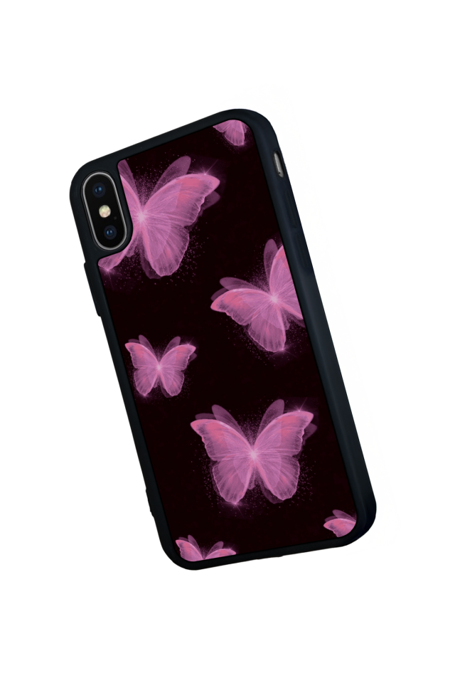 iPhone X/ XS Uyumlu Kelebek Tasarımlı Glossy Premium Kılıf