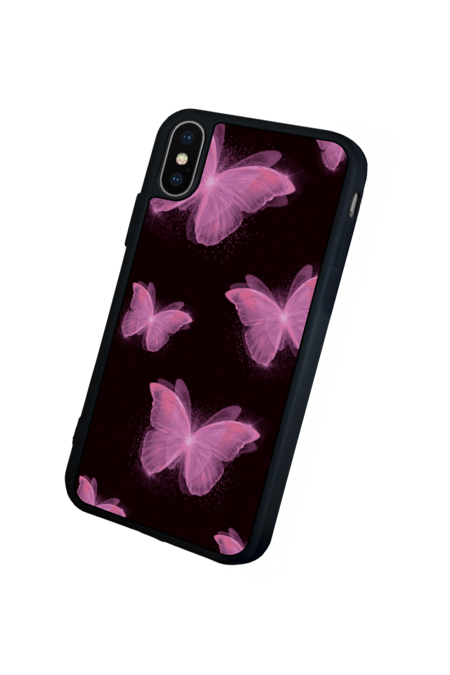 iPhone X/ XS Uyumlu Kelebek Tasarımlı Glossy Premium Kılıf