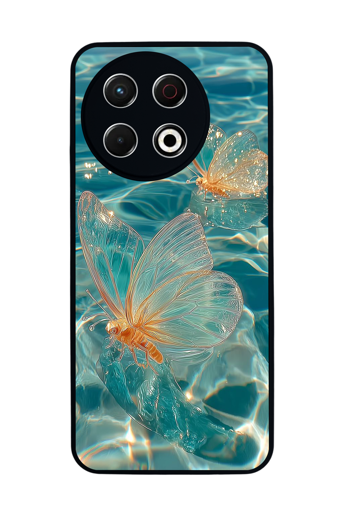 Tecno Spark 30 Pro Uyumlu Kelebek Tasarımlı Glossy Premium Kılıf