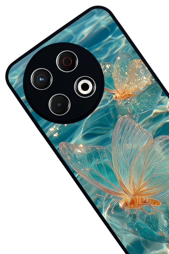 Tecno Spark 30 Pro Uyumlu Kelebek Tasarımlı Glossy Premium Kılıf