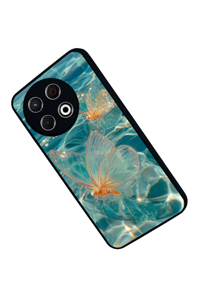 Tecno Spark 30 Pro Uyumlu Kelebek Tasarımlı Glossy Premium Kılıf
