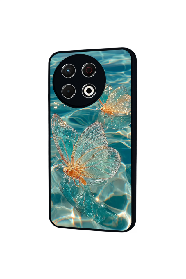 Tecno Spark 30 Pro Uyumlu Kelebek Tasarımlı Glossy Premium Kılıf