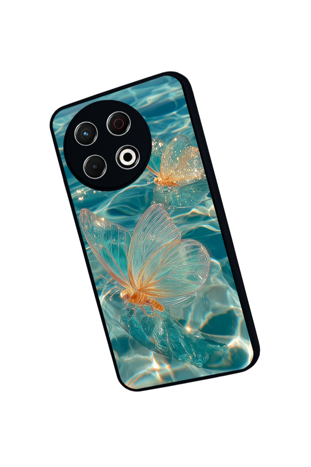 Tecno Spark 30 Pro Uyumlu Kelebek Tasarımlı Glossy Premium Kılıf