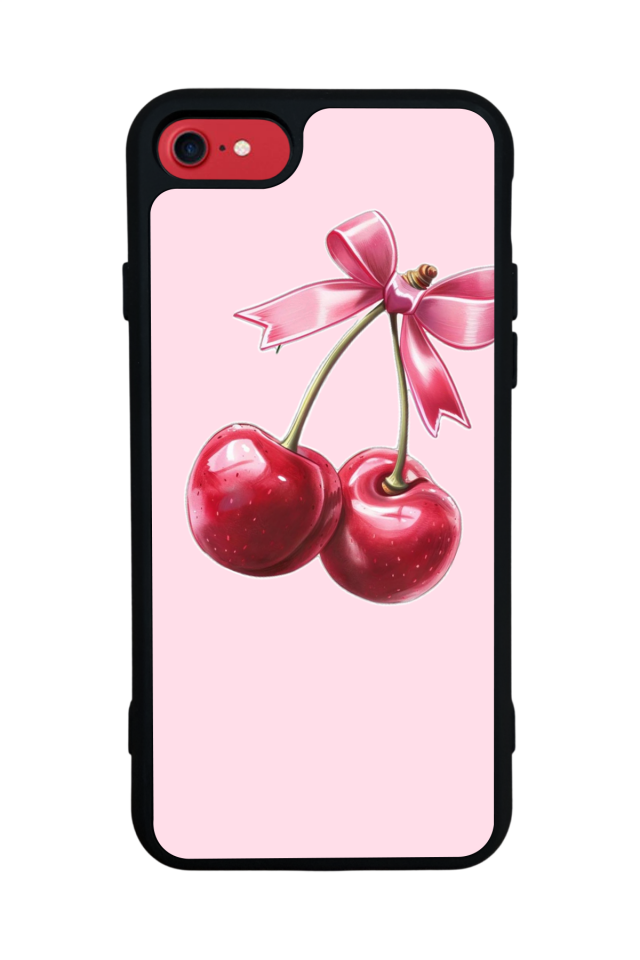 iPhone SE Uyumlu Kiraz Tasarımlı Glossy Premium Kılıf