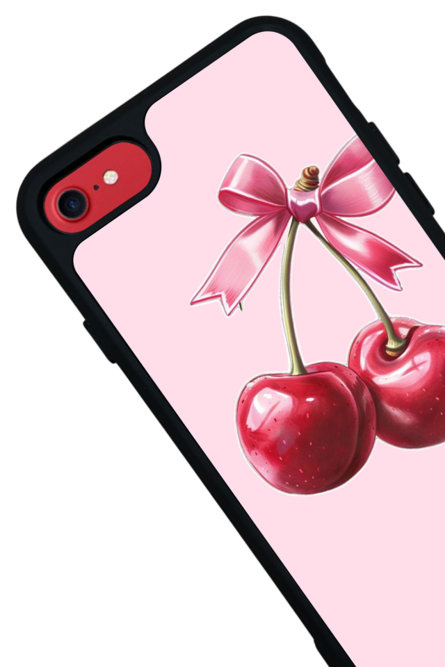 iPhone SE Uyumlu Kiraz Tasarımlı Glossy Premium Kılıf