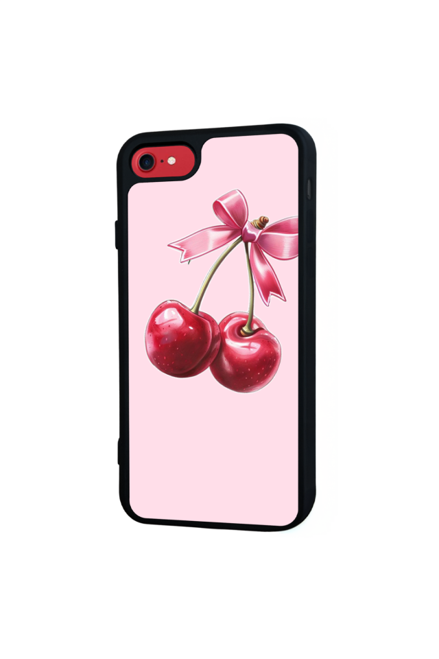 iPhone SE Uyumlu Kiraz Tasarımlı Glossy Premium Kılıf
