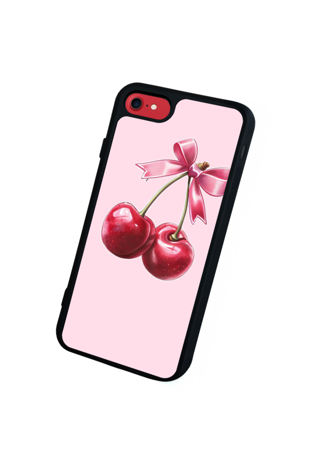 iPhone SE Uyumlu Kiraz Tasarımlı Glossy Premium Kılıf