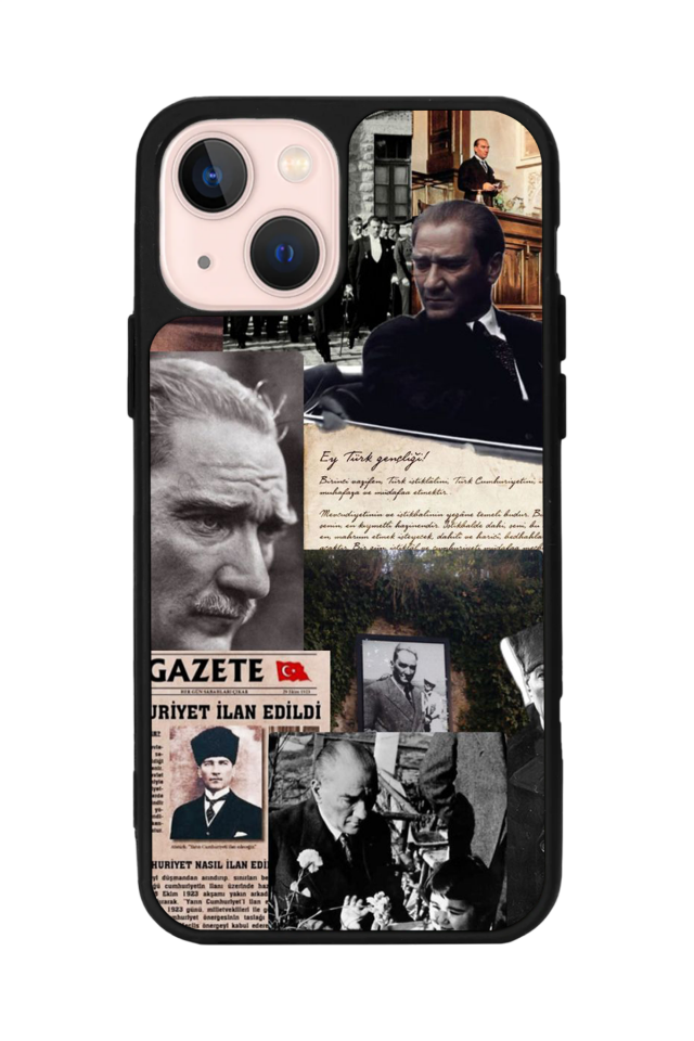 iPhone 15 Plus Uyumlu Mustafa Kemal Ataturk Tasarımlı Glossy Premium Kılıf