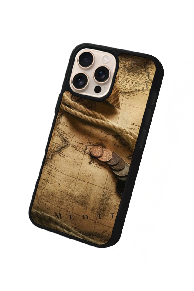 iPhone 14 Pro Max Uyumlu Pusula Tasarımlı Glossy Premium Kılıf