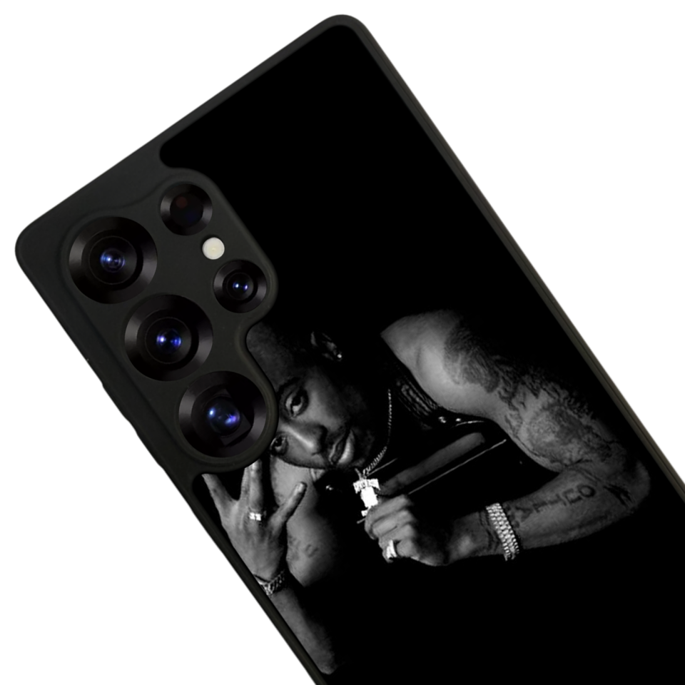 Samsung Galaxy S25 Ultra Uyumlu Tupac Tasarımlı Glossy Premium Kılıf