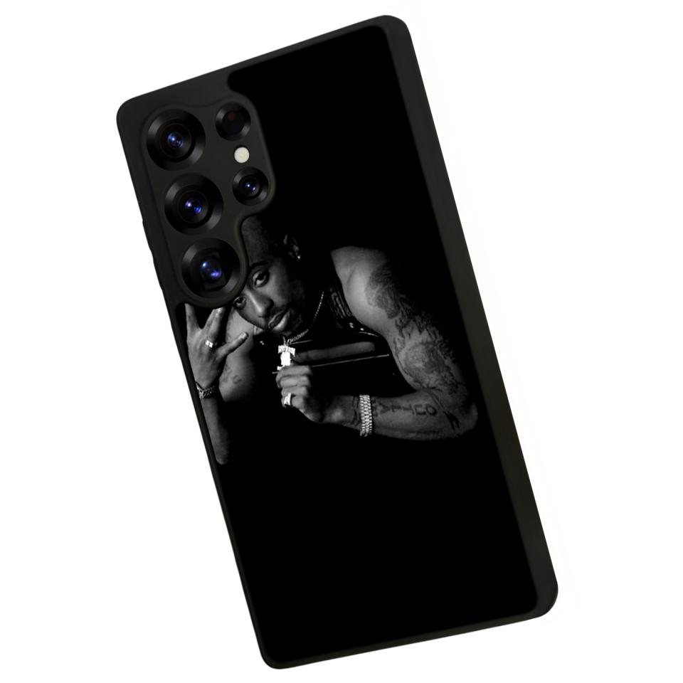 Samsung Galaxy S25 Ultra Uyumlu Tupac Tasarımlı Glossy Premium Kılıf