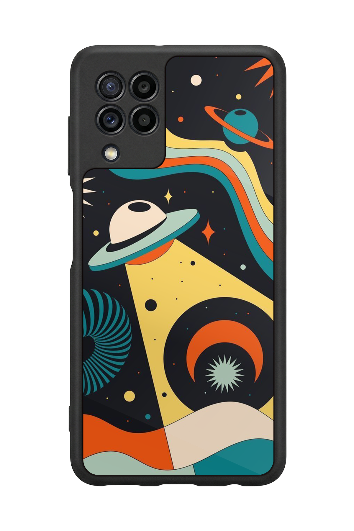 Samsung Galaxy M32 Uyumlu Uzay Tasarımlı Glossy Premium Kılıf