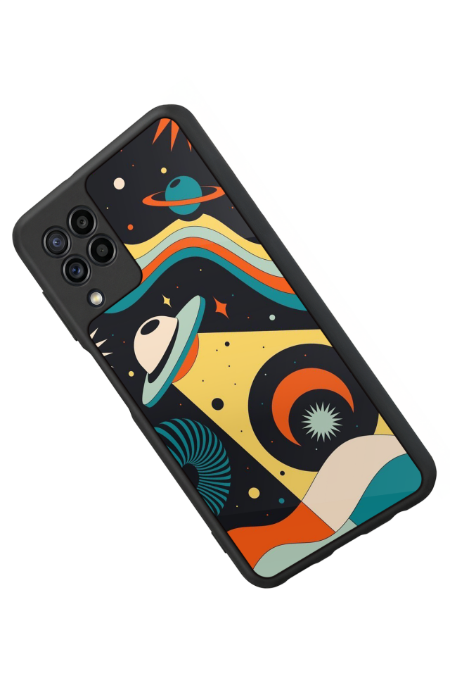 Samsung Galaxy M32 Uyumlu Uzay Tasarımlı Glossy Premium Kılıf