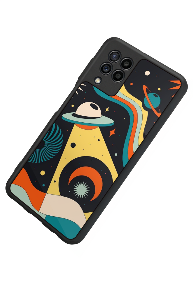 Samsung Galaxy M32 Uyumlu Uzay Tasarımlı Glossy Premium Kılıf