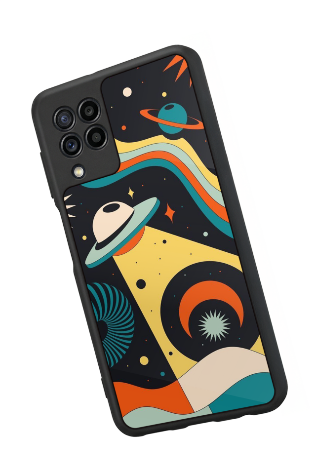 Samsung Galaxy M32 Uyumlu Uzay Tasarımlı Glossy Premium Kılıf
