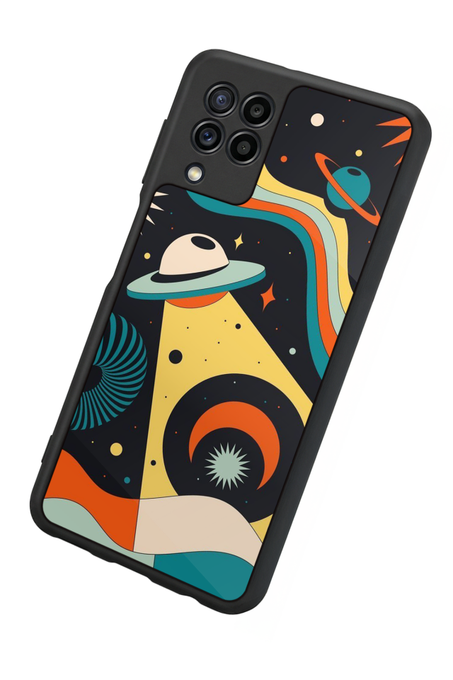 Samsung Galaxy M32 Uyumlu Uzay Tasarımlı Glossy Premium Kılıf