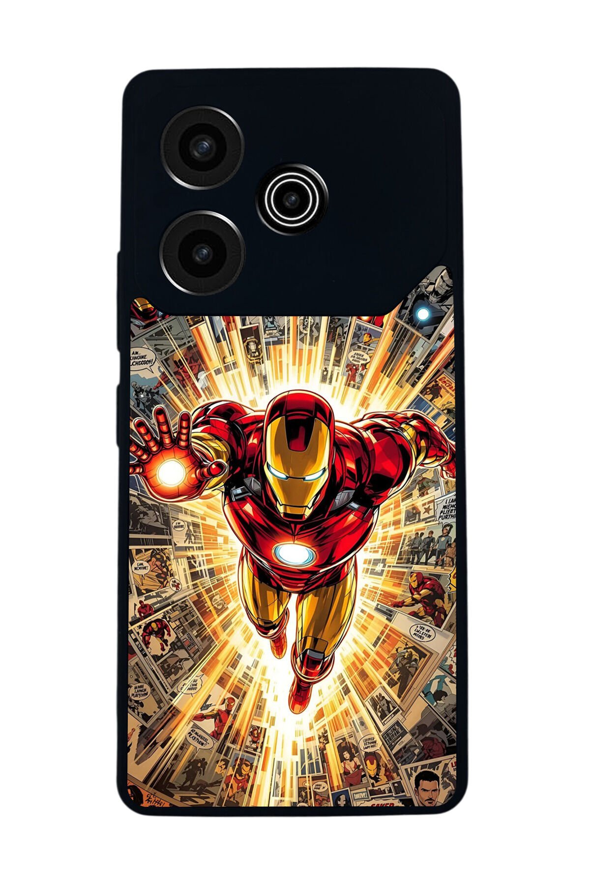 Tecno Pova 6 Uyumlu Iron Man ( Demir Adam ) Tasarımlı Glossy Premium Kılıf