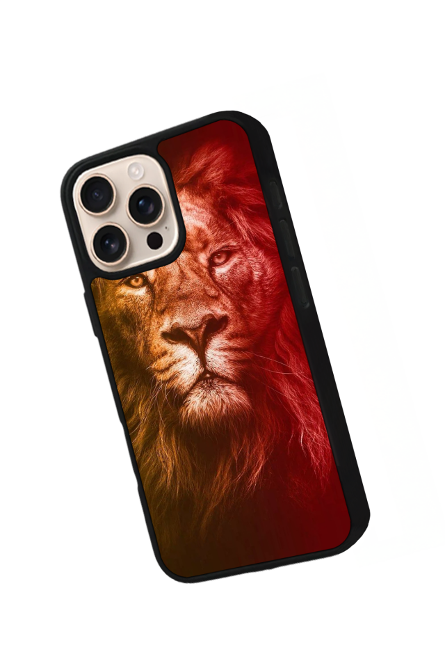 iPhone 15 Pro Uyumlu Aslan Tasarımlı Glossy Premium Kılıf