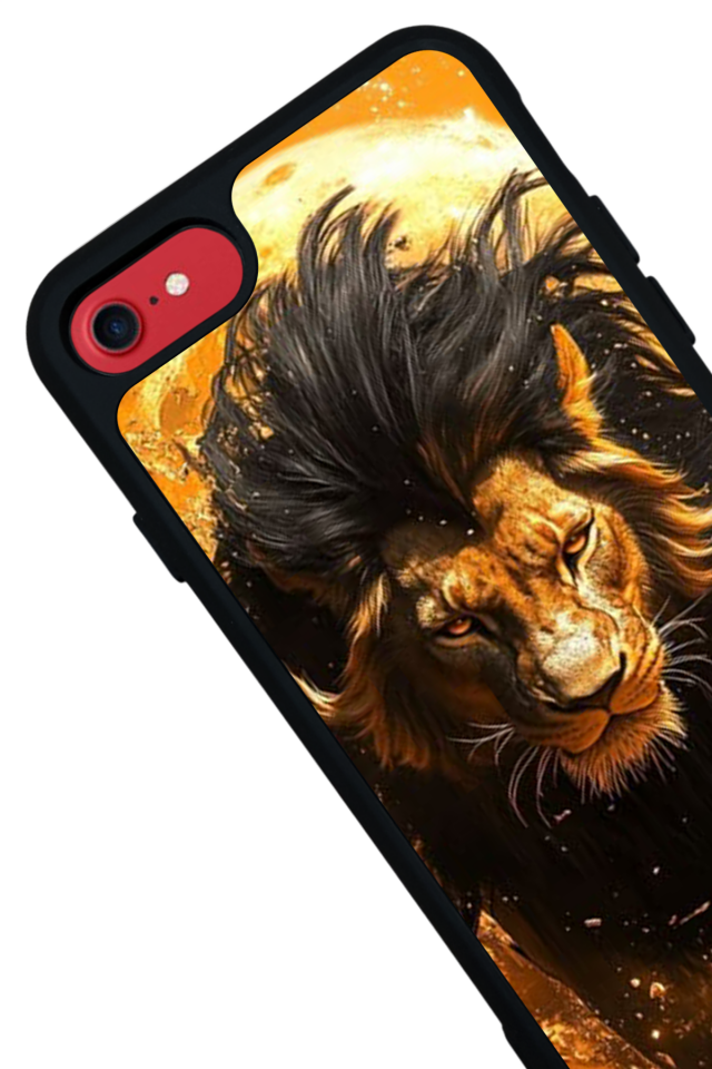 iPhone 8 Uyumlu Aslan Tasarımlı Glossy Premium Kılıf