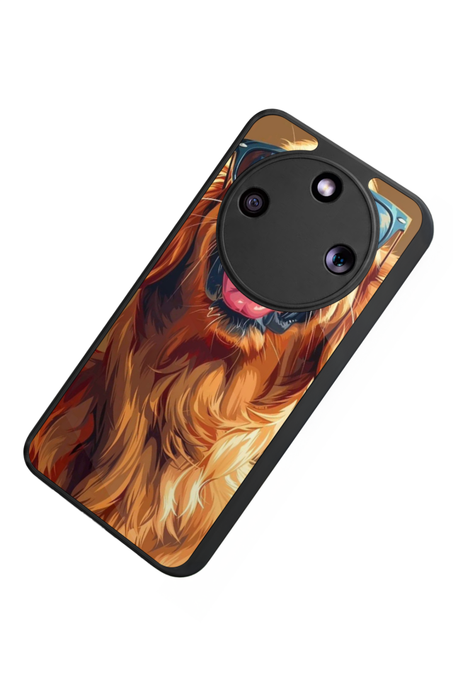 Honor Magic 8 Lite Uyumlu Golden Kopek Tasarımlı Glossy Premium Kılıf