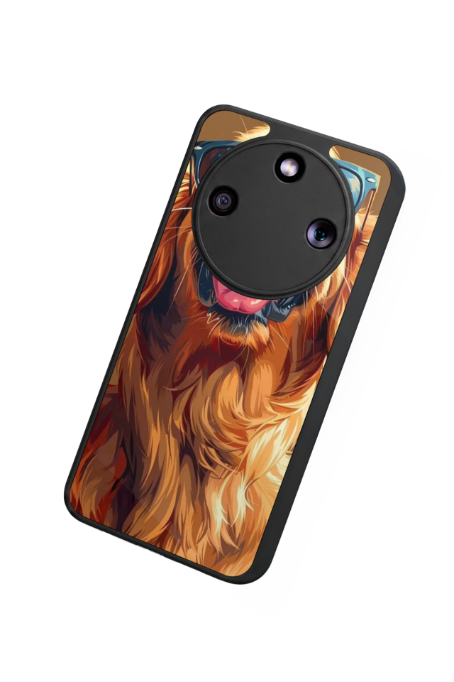 Honor Magic 8 Lite Uyumlu Golden Kopek Tasarımlı Glossy Premium Kılıf