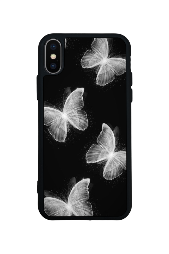 iPhone X/ XS Uyumlu Kelebek Tasarımlı Glossy Premium Kılıf