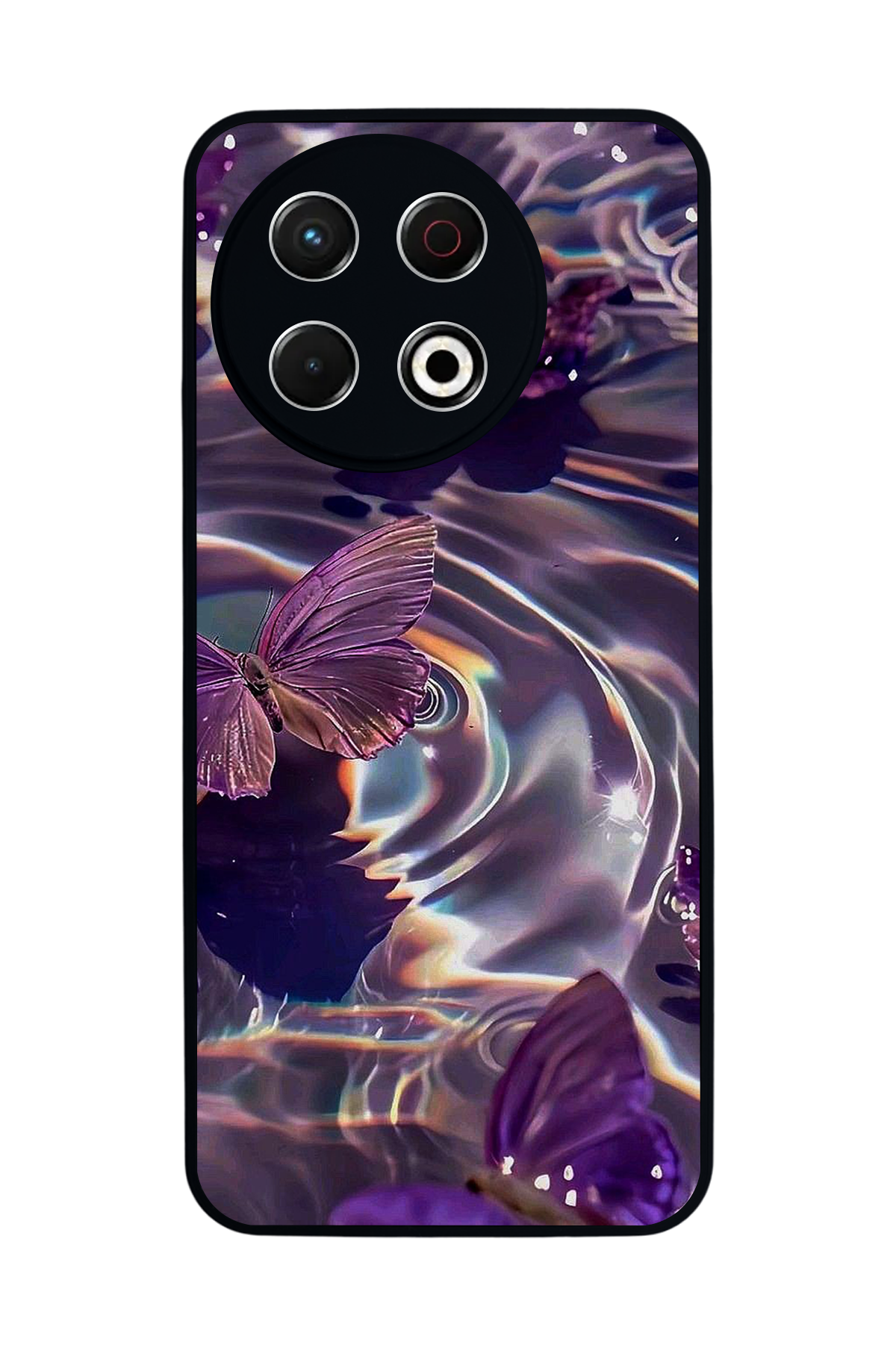 Tecno Spark 30 Pro Uyumlu Kelebek Tasarımlı Glossy Premium Kılıf