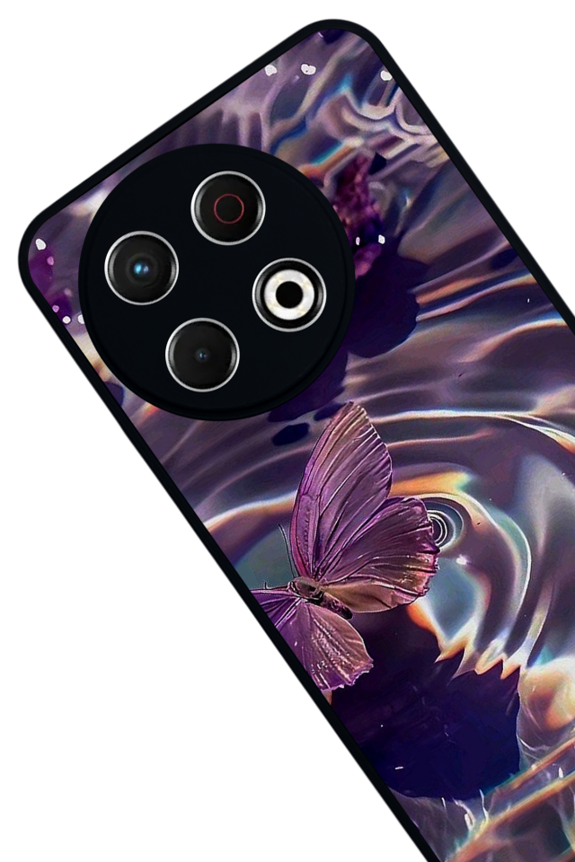 Tecno Spark 30 Pro Uyumlu Kelebek Tasarımlı Glossy Premium Kılıf