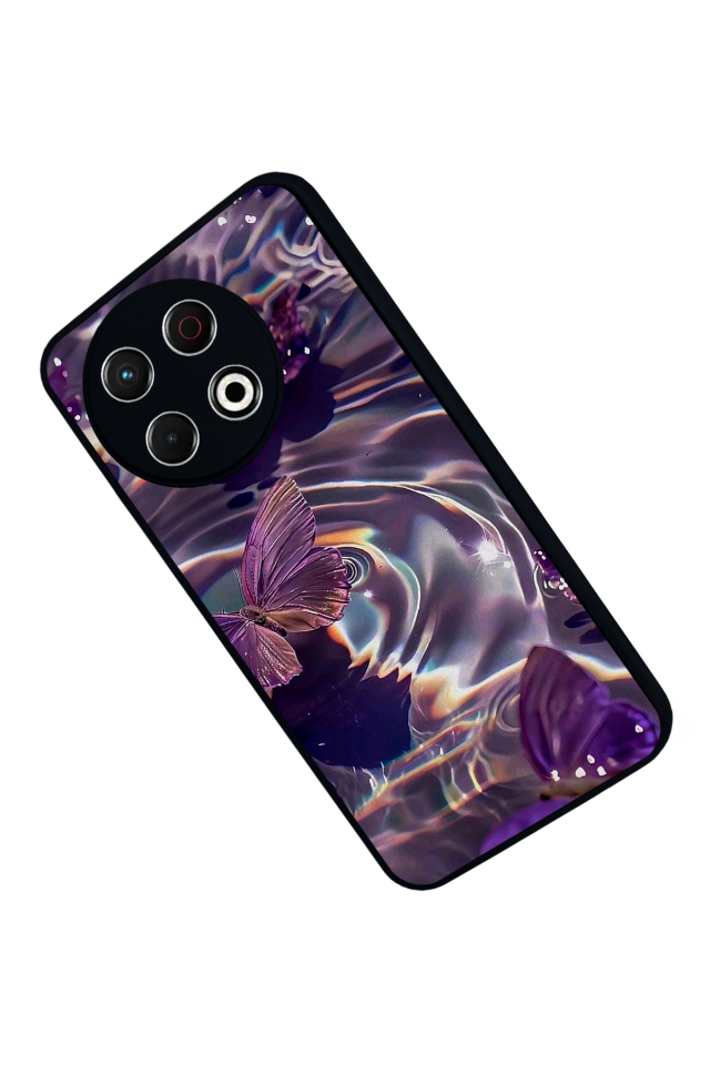 Tecno Spark 30 Pro Uyumlu Kelebek Tasarımlı Glossy Premium Kılıf